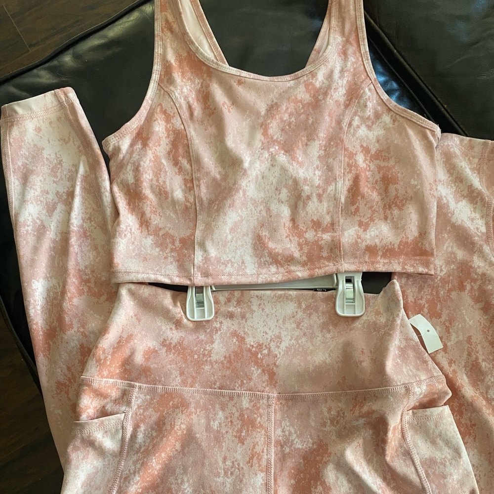 RBX Light Pink Activewear Top and bottom